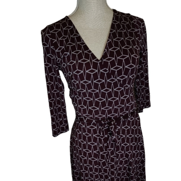 41 Hawthorn Renesme Geo Cube Jersey Faux Wrap Purple Gray XS Workwear Casual - Picture 2 of 8